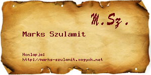 Marks Szulamit névjegykártya